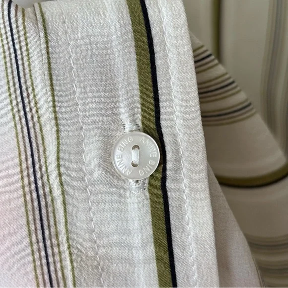 ANINE BING Stripes 100% Silk Blouse size XS - Picture 4 of 9
